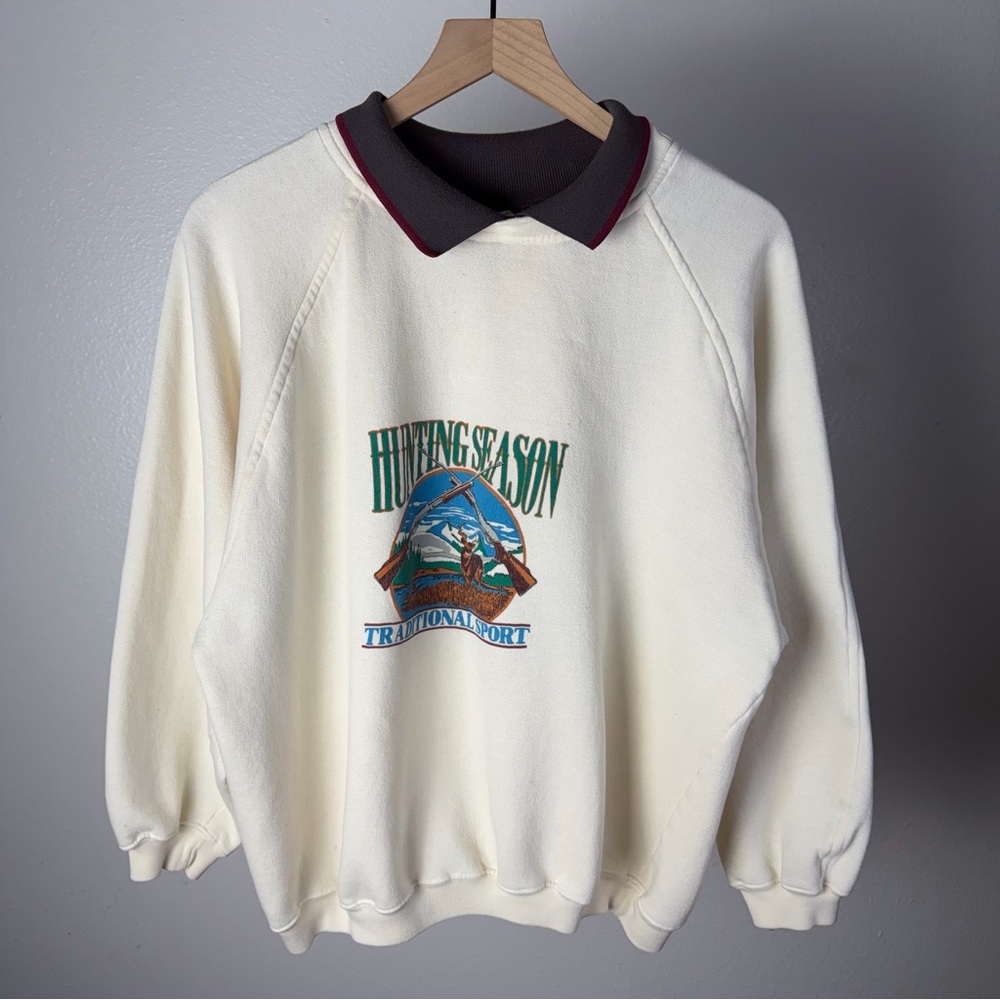 Vintage Hunting Season Northwest Territory Collared Sweatshirt Fits Boxy Large